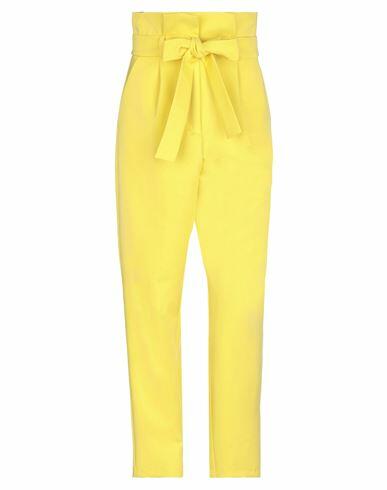 Actualee Woman Pants Yellow Polyester, Elastane Cover