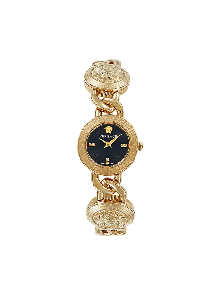 Versace Women's Stud Icon 26MM Goldtone Stainless Steel Bracelet Watch Cover