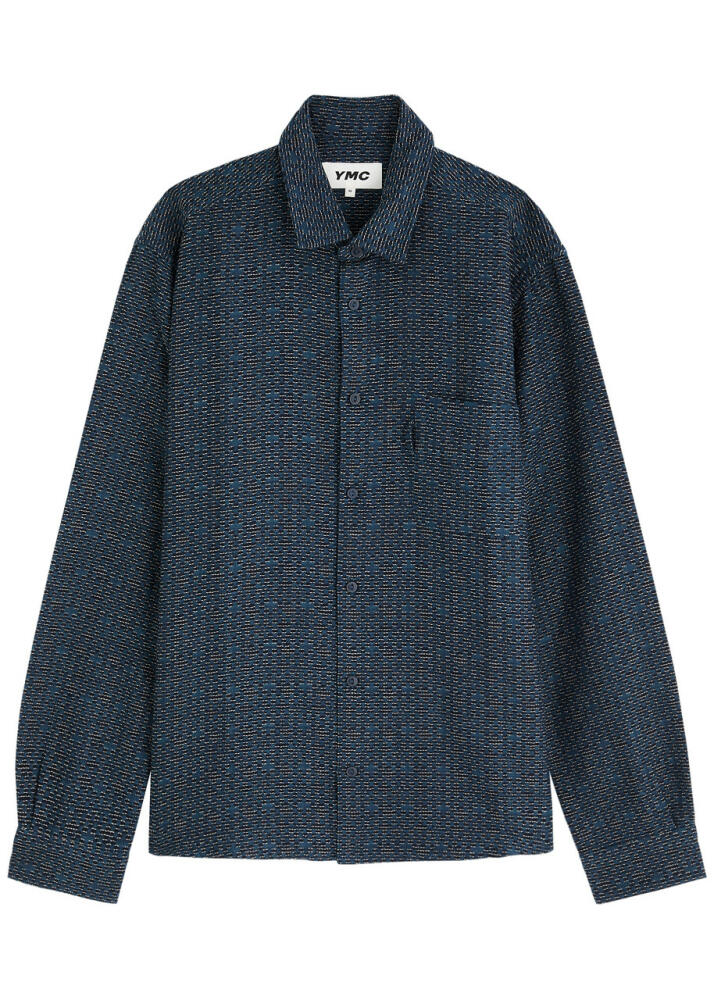 Ymc Curtis Cotton-blend Jacquard Shirt - Navy Cover