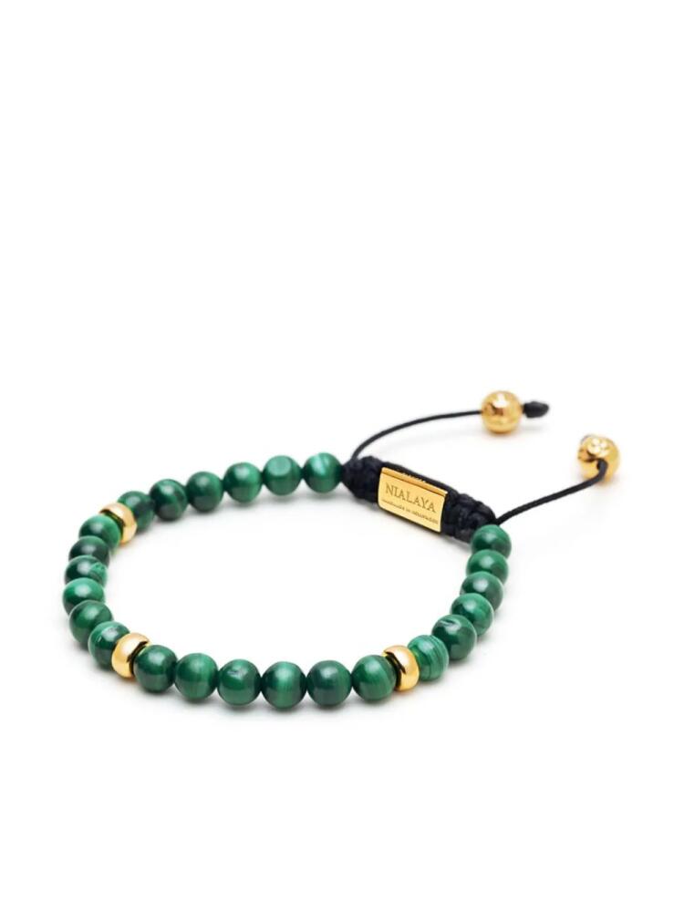 Nialaya Jewelry gold plated malachite beaded bracelet - Green Cover