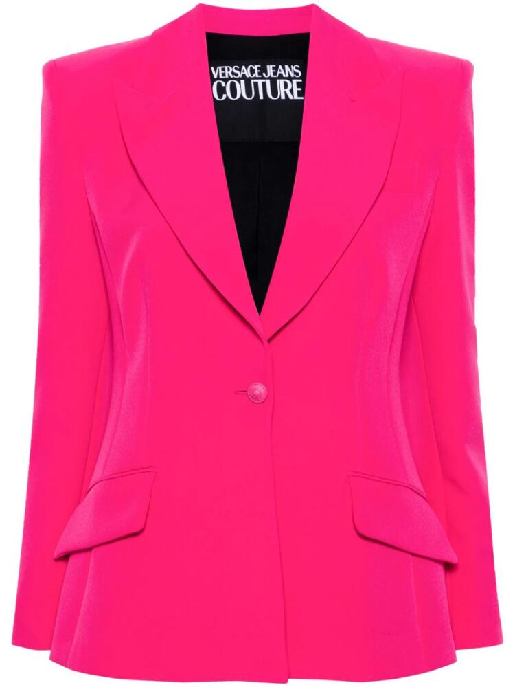 Versace Jeans Couture Baroque-buckle cady blazer - Pink Cover