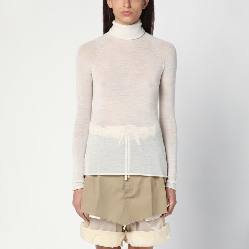 Roberto Collina Semi-transparent milk-coloured turtleneck sweater Cover