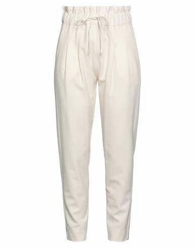 D. exterior Woman Pants Cream Merino Wool, Elastane Cover