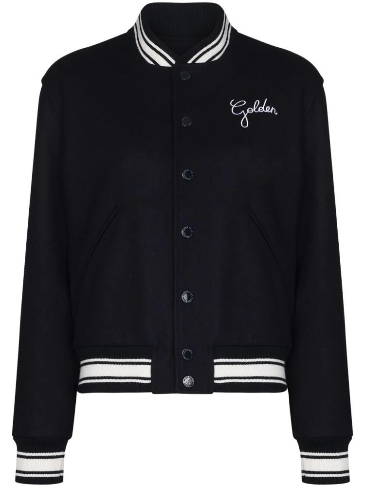 Golden Goose embroidered-logo bomber jacket - Blue Cover