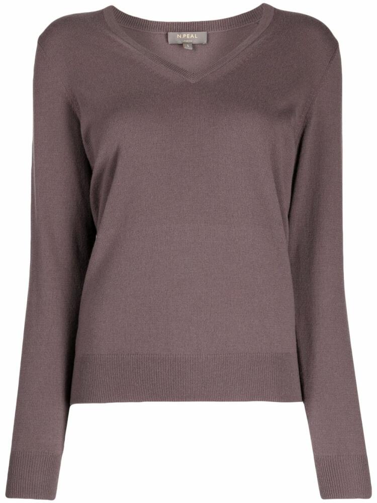 N.Peal V-neck cashmere jumper - Purple Cover