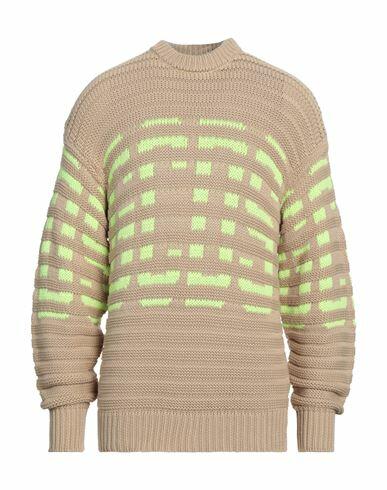 Gcds Man Sweater Beige Cotton Cover