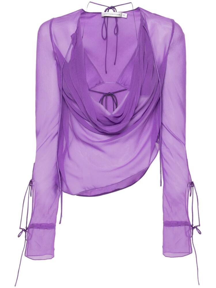 Christopher Esber Mobius semi-sheer blouse - Purple Cover