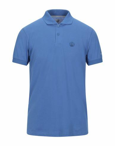 People Of Shibuya Man Polo shirt Blue Cotton, Elastane Cover