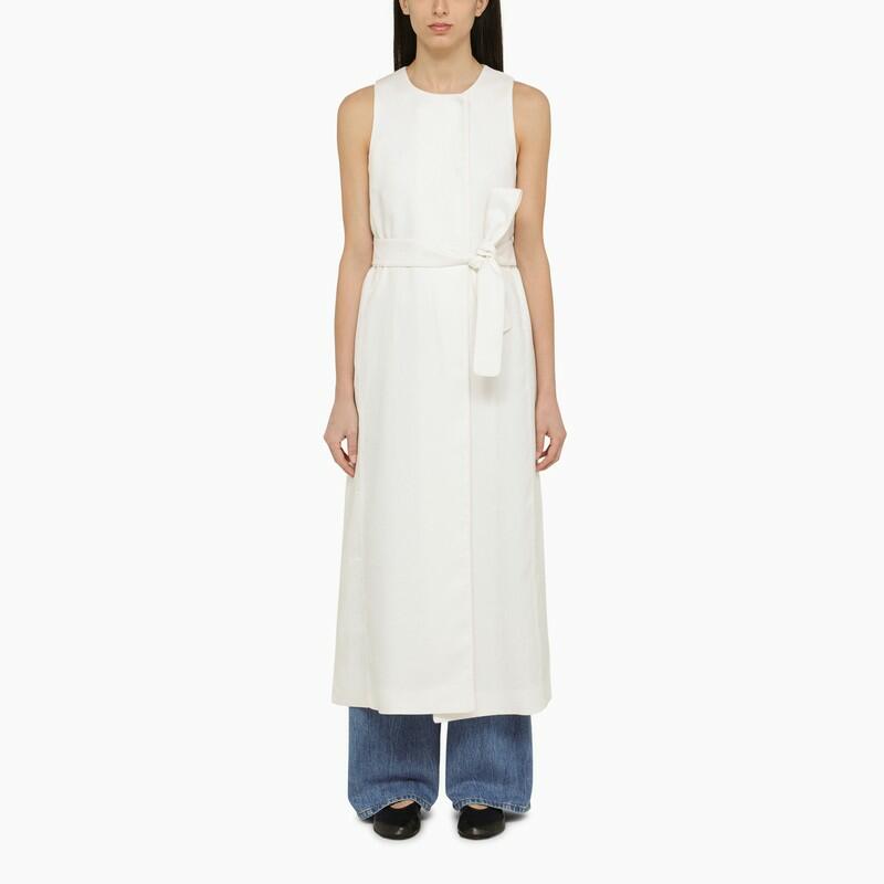 Max Mara White linen long waistcoat Cover