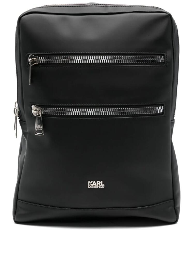 Karl Lagerfeld logo-lettering backpack - Black Cover