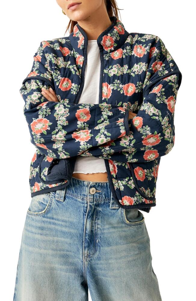 Free People Chloe Floral Print Jacket in Dusk Combo Cover