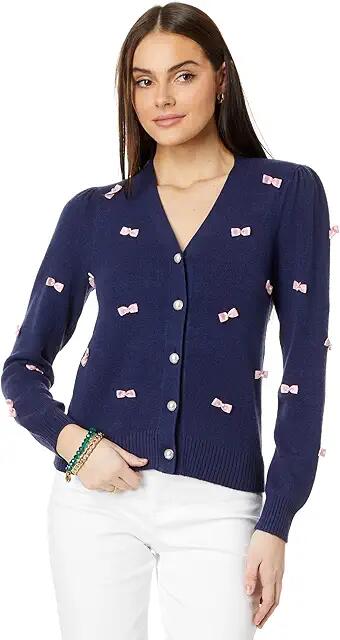 Lilly Pulitzer Keane Cardigan (Low Tide Navy Tossed Bows) Women's Sweater Cover