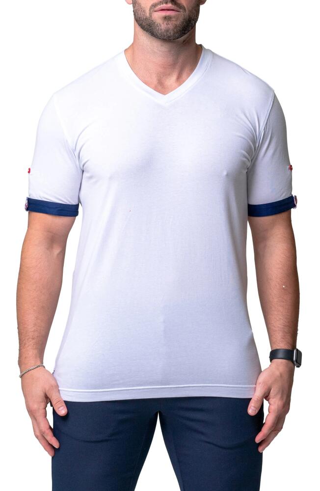 Maceoo Vivaldi Solid Game White V-Neck T-Shirt Cover