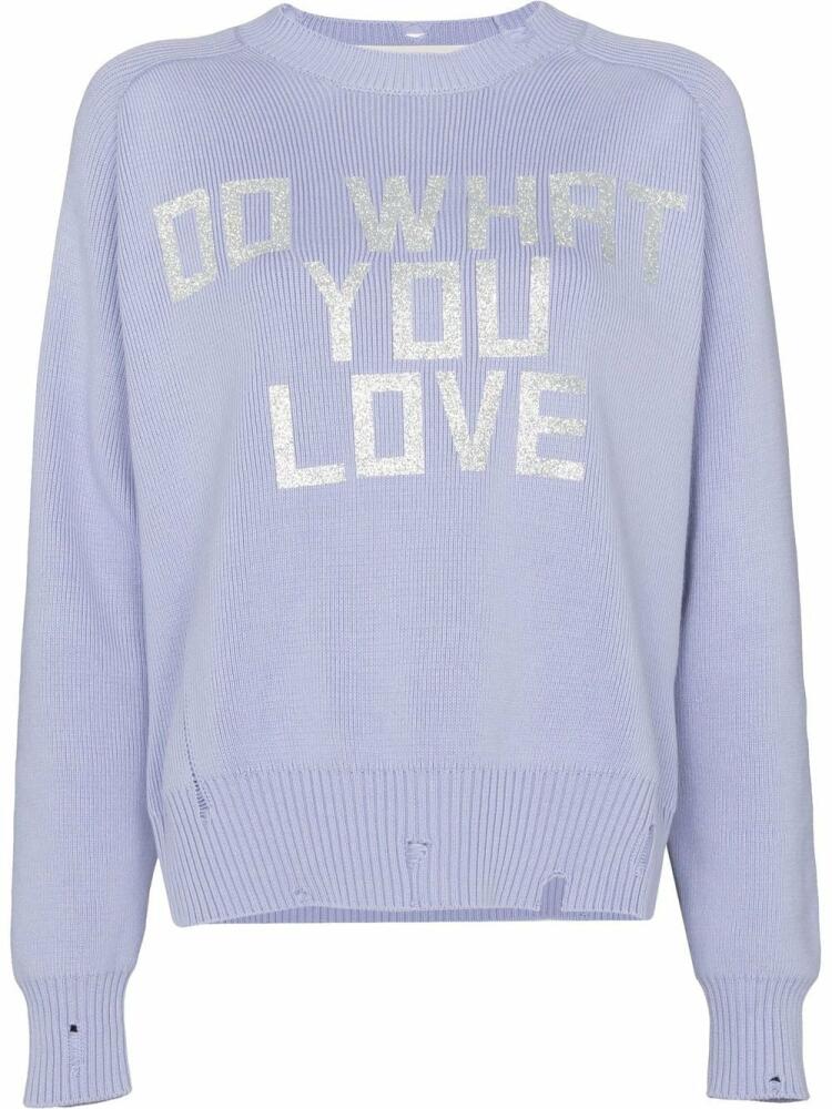 Golden Goose slogan-print cotton jumper - Purple Cover