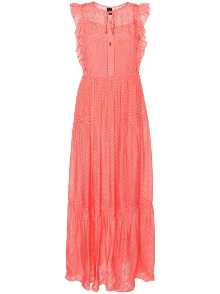 BOSS tiered textured midi dress - Pink Cover