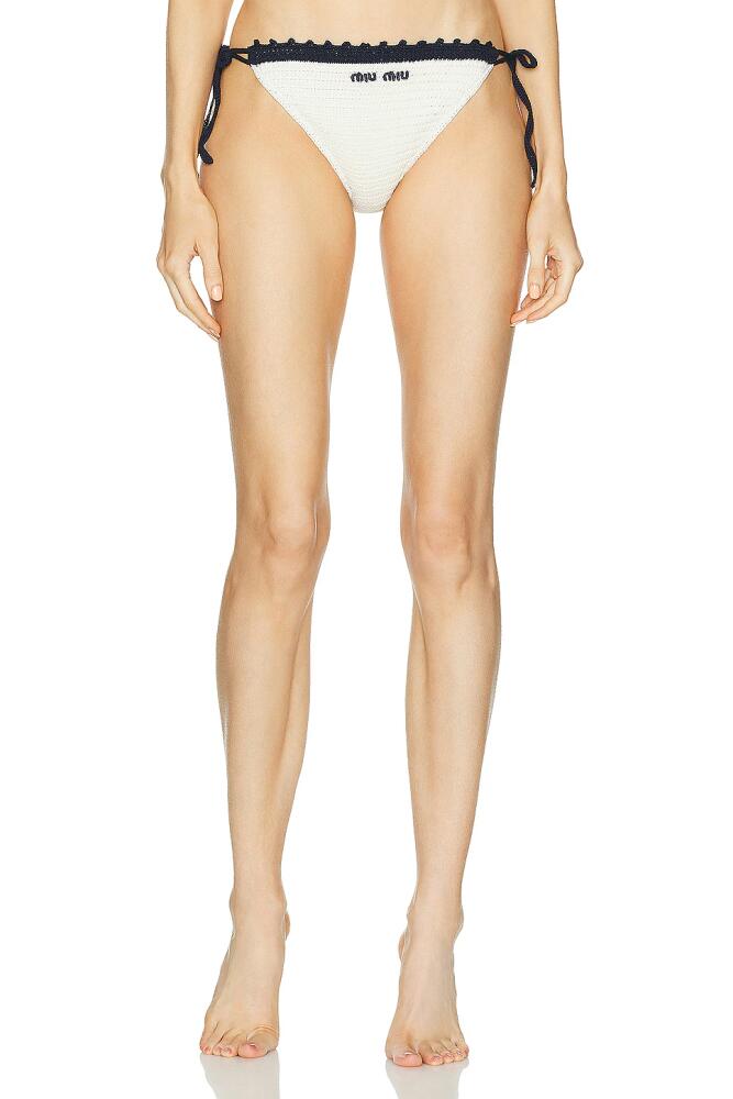 Miu Miu Cotton Crochet Bottom in White Cover