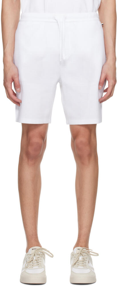 BOSS White Embroidered Shorts Cover