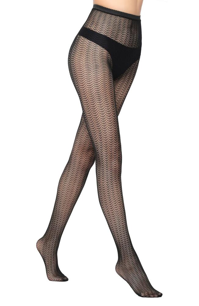 Stems Micro Crescent Fishnet Tights in Black Cover