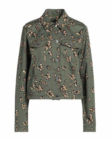 Love Moschino Woman Jacket Military green Cotton, Elastane Cover