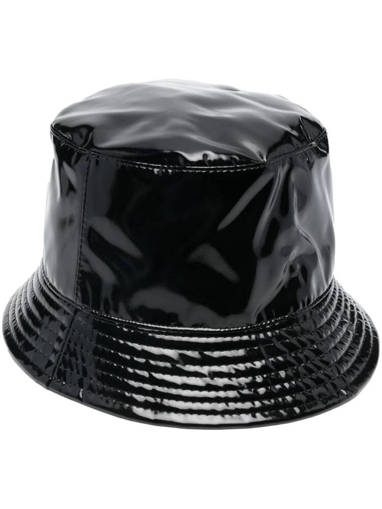 Moschino patent bucket hat - Black Cover