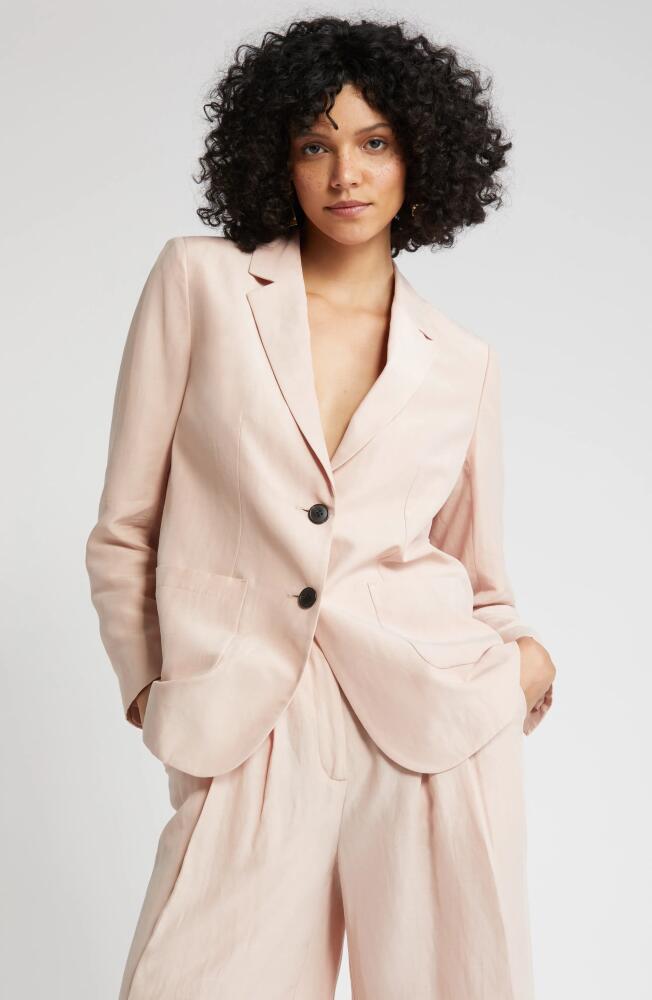 Nordstrom Relaxed Single Breasted Blazer in Pink Smoke Cover