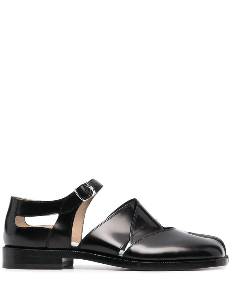 Maison Margiela Tabi cut-out leather sandals - Black Cover