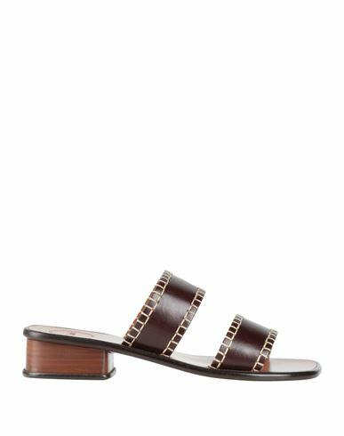 Chloé Woman Sandals Dark brown Soft Leather Cover