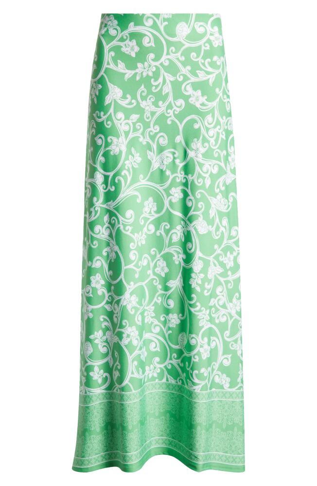 Vince Camuto Floral Print Maxi Skirt in Jolly Green Cover