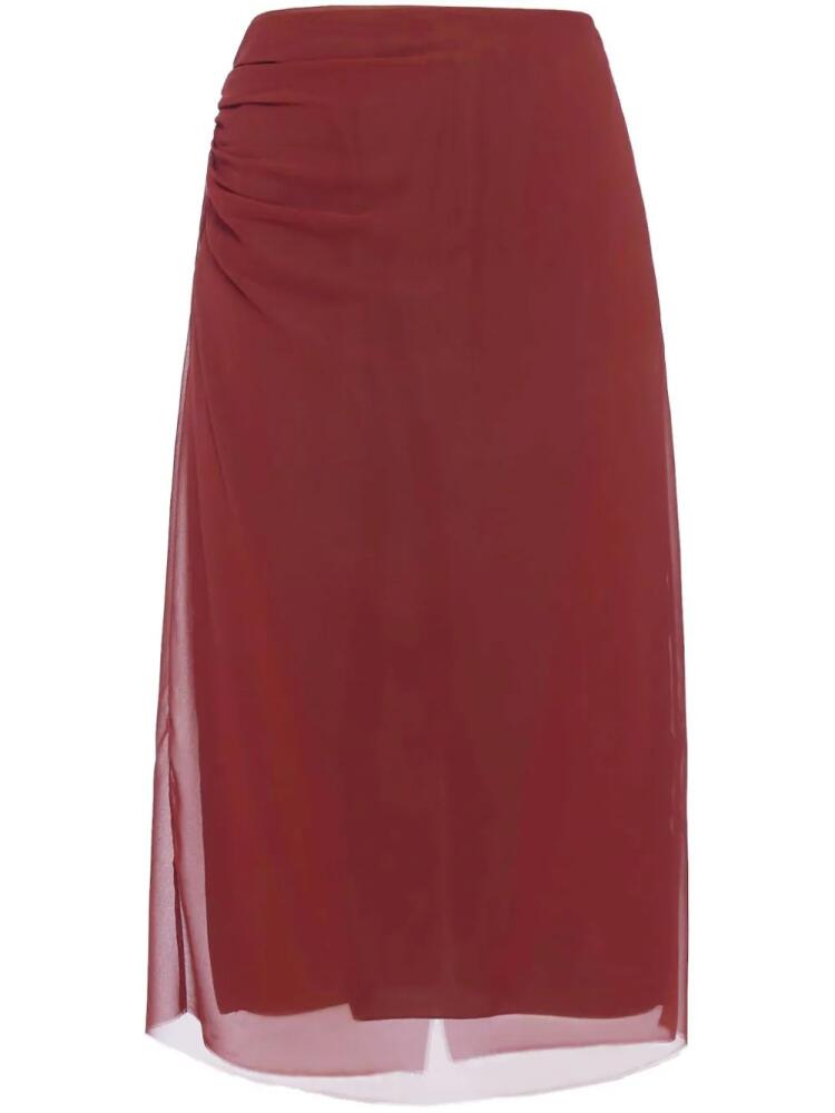 Prada semi-sheer midi pencil skirt - Red Cover