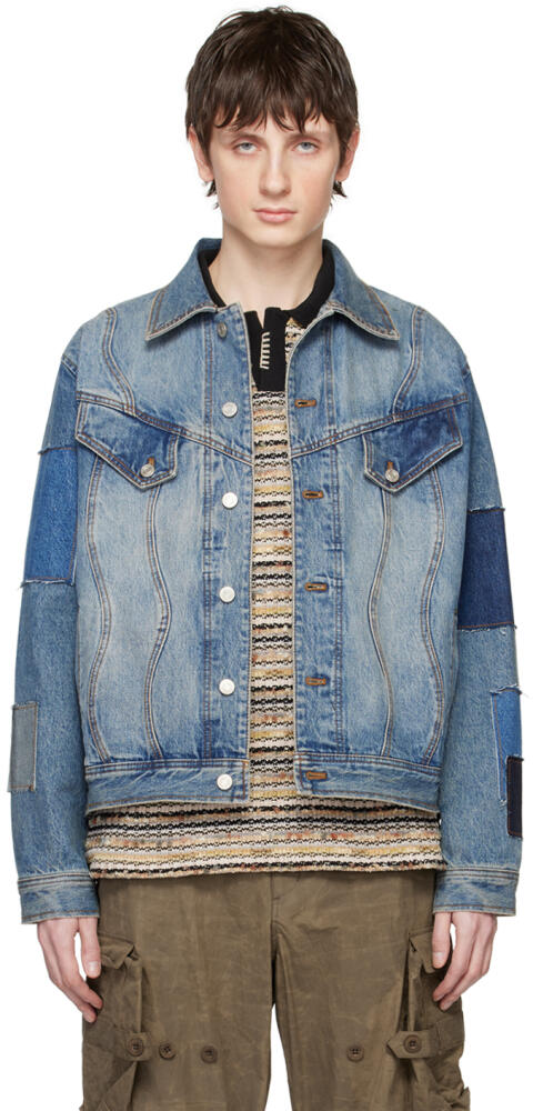 Andersson Bell Blue Patchwork Denim Jacket Cover