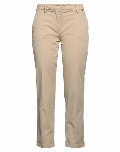 Teleria Zed Woman Pants Beige Cotton, Elastane Cover