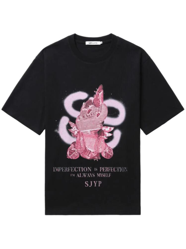 SJYP graphic print t-shirt - Black Cover