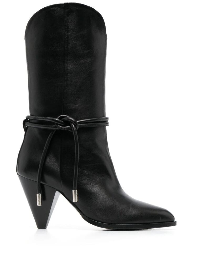 BOSS pointed-toe leather boots - Black Cover