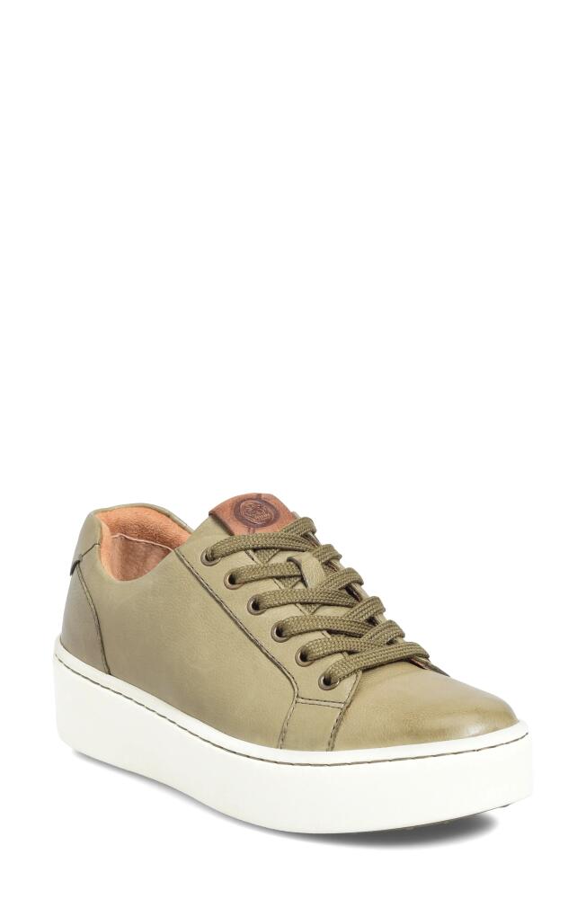 Børn Mira Platform Sneaker in Green Leather Cover