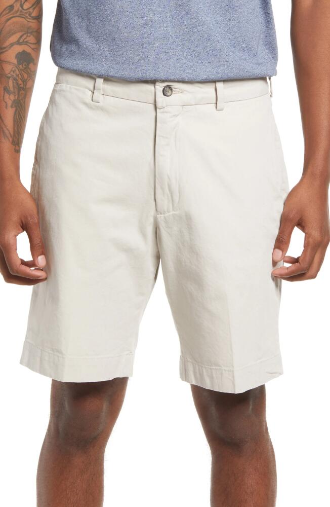 Berle Charleston Khakis Cotton Poplin Flat Front Shorts in Stone Cover