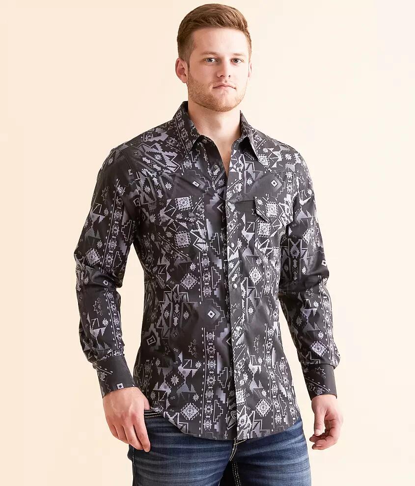 Rock & Roll Denim Aztec Stretch Shirt Cover