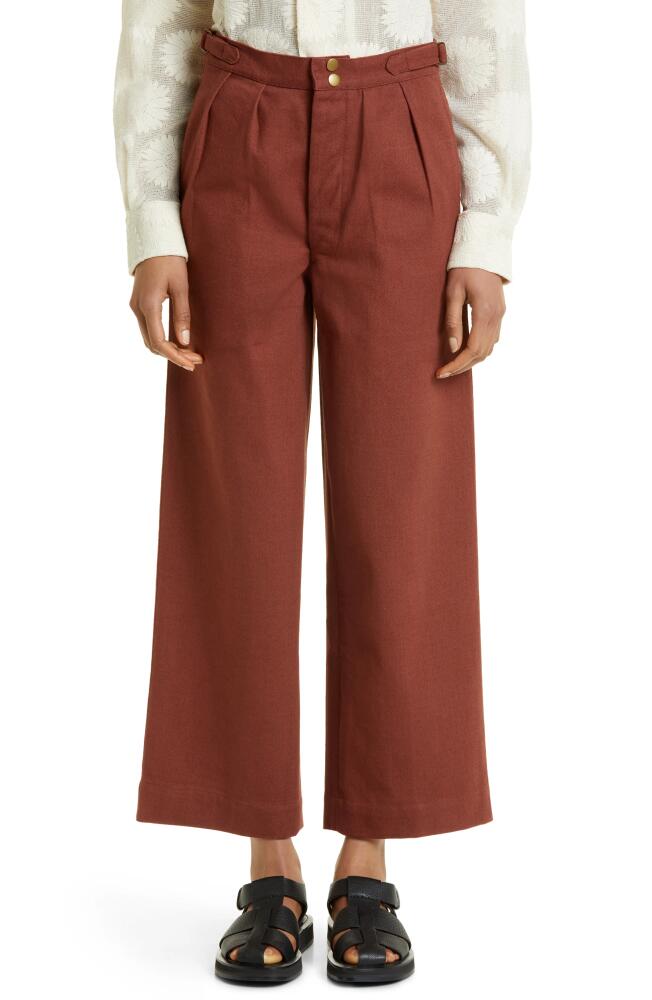 Bode Wide Leg Cotton Twill Pants in Cinnamon Cover