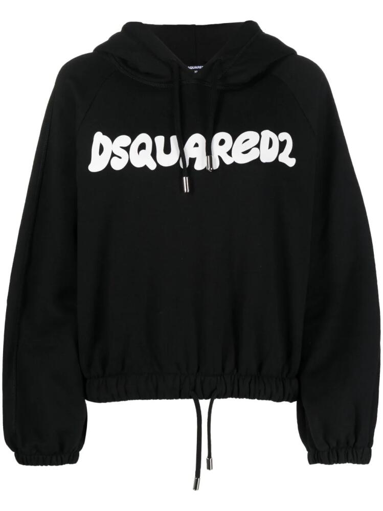 DSQUARED2 logo-print long-sleeve hoodie - Black Cover