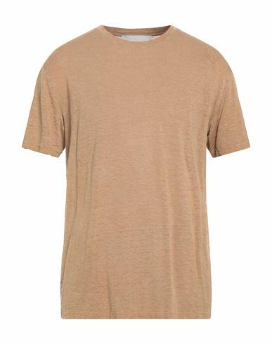 Amaranto Man T-shirt Brown Linen, Elastane Cover