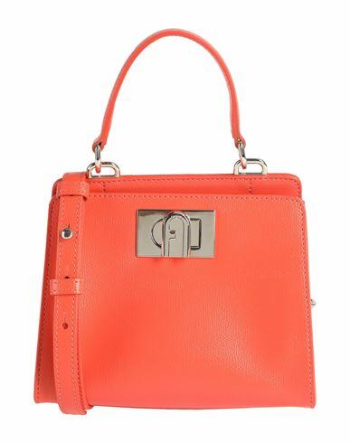 Furla Furla 1927 Mini Top Handle 19 Woman Handbag Orange Soft Leather Cover