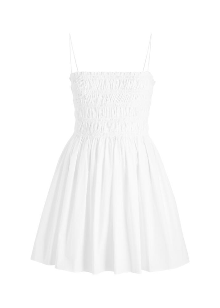 Matteau Smocked Cotton Mini Dress - White Cover