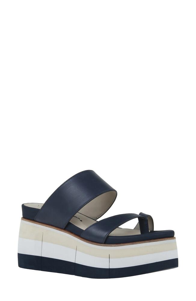 Naked Feet Flux Platform Sandal in Navy Leather Cover