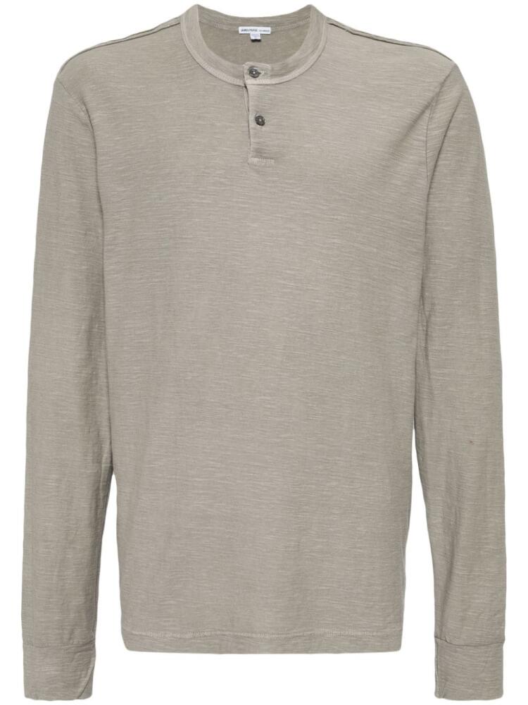 James Perse Reverse Slub Henley T-shirt - Neutrals Cover