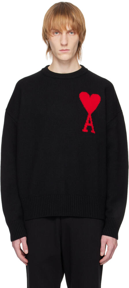 AMI Paris Black Ami De Cœur Sweater Cover