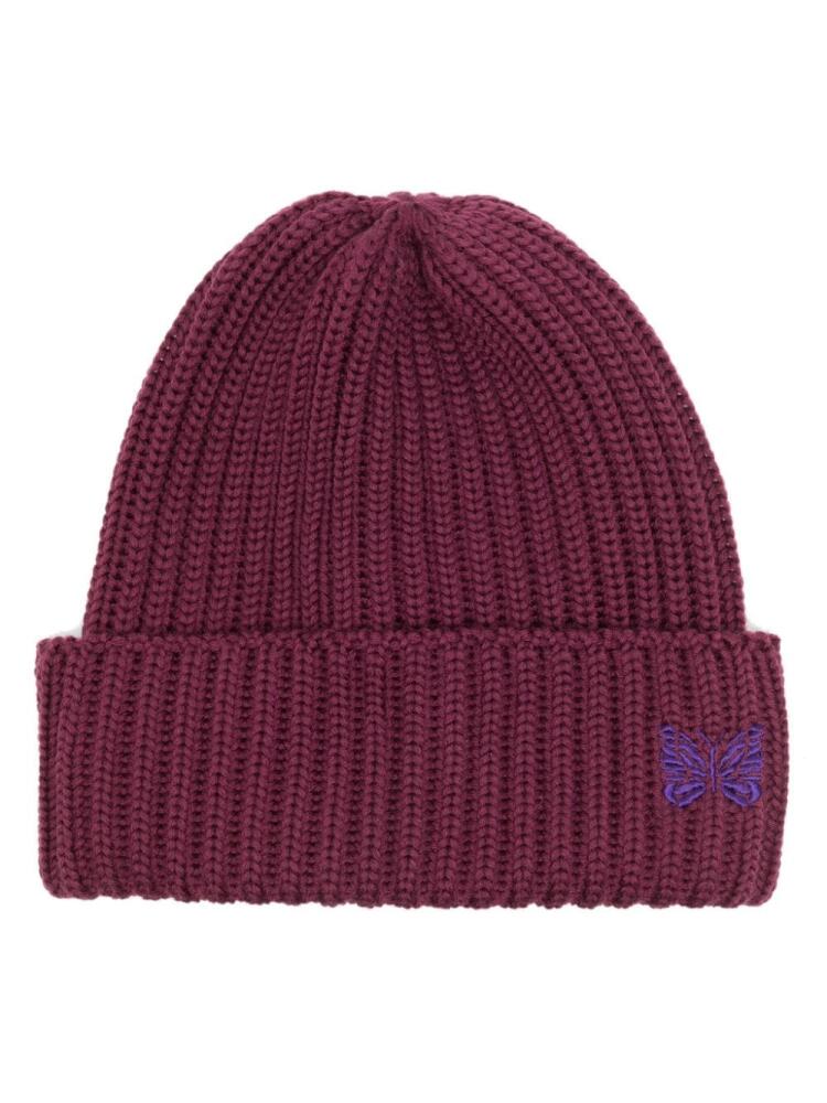 Needles logo-embroidered beanie beanie - Purple Cover