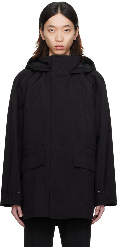 WOOYOUNGMI Black Hooded Jacket Cover