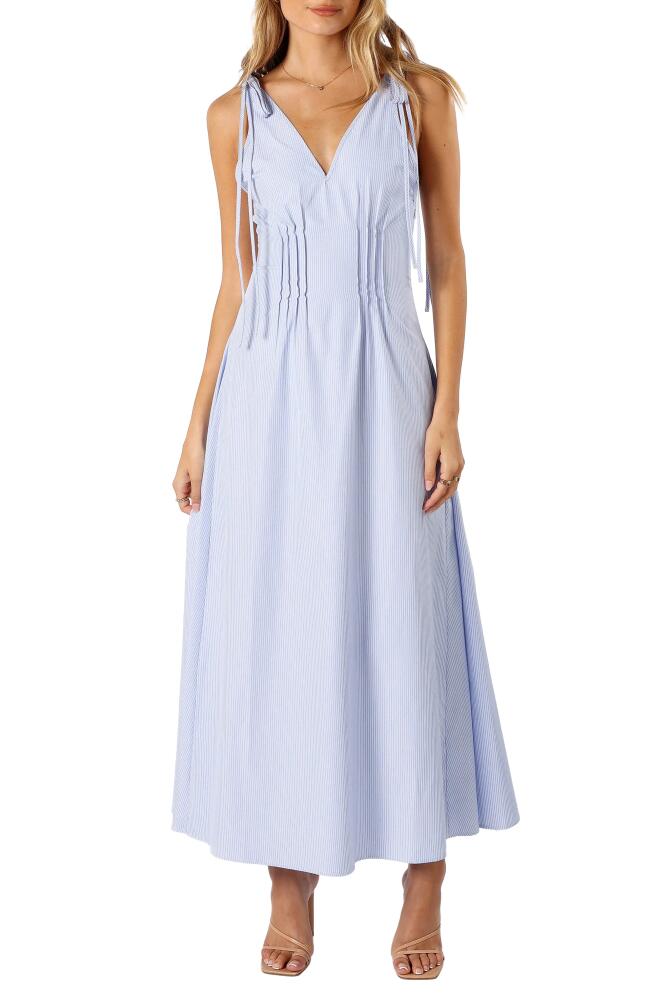 Petal & Pup Jayne Pinstripe Maxi Dress in Blue Stripe Cover