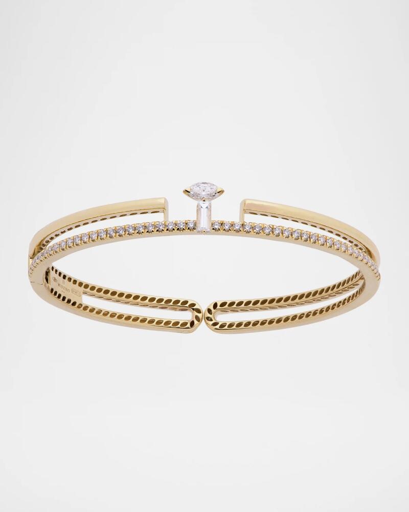 Miseno 18K Yellow Gold Procida Double-Row Diamond Bangle Bracelet Cover