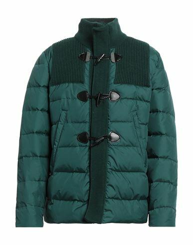 Bark Man Puffer Dark green Polyamide, Wool Cover