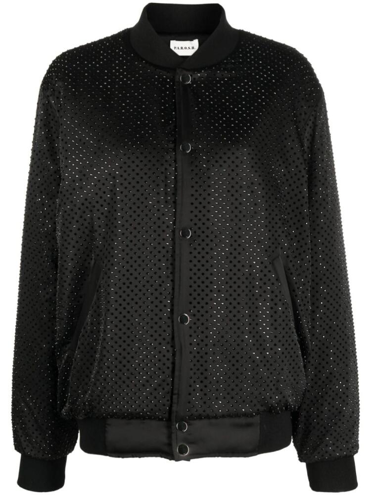 P.A.R.O.S.H. crystal-embellished bomber jacket - Black Cover